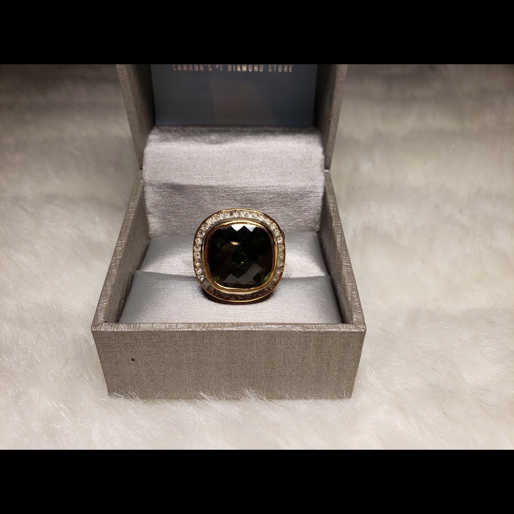 18KGE Topaz Ring Crystal Embellished